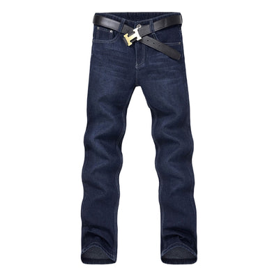 Classic Men Casual Mid-Rise Straight Denim Jeans Long Pants Comfortable Trousers