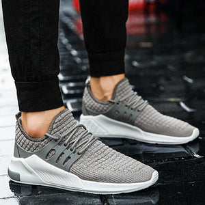 HEE GRAND New Spring Men Mesh Shoes Breathable Soft Sports Shoes Lace Up Solid Flats Man Casual Light Shoes For Outdoor XMR3041