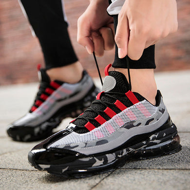 HEE GRAND Men's Casual Shoes Lace-Up Mesh Flats Fashion Round Toe Comfortable Soprts Shoes Mixed Colors Breathable Shoes XMR3042