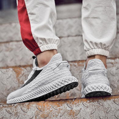 HEE GRAND Spring Men Flyknit Shoes Lace Up Fashion Korean Style Flats Light Loafers Lazy Man Casual Shoes Driving Shoes XMR3064