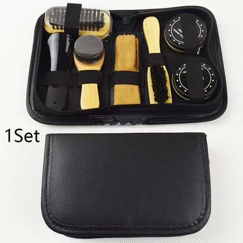 Travel Sponge Shoe Polish Kit Brushes Gift Portable Household Cleaning Tool Sneakers Birthday With Case Father’s Day Cloth